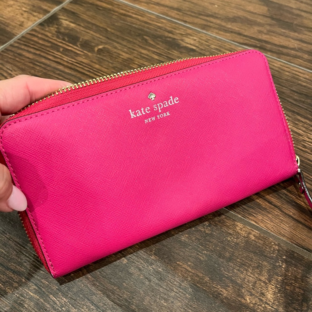 Kate Spade Vibrant Pink Zip-Around Wallet